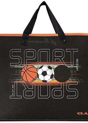 Папка-портфель на блискавці з тканинними ручками class a4 1 відділення sport 5632-25c
