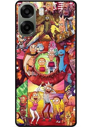 Силиконовый чехол бампер для oppo a6x с картинкой rick and morty рик и морти