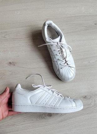 Белые кеды кожаные адидас размер 39 39.5 adidas superstar
