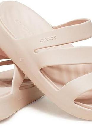 Жіночі шльопанці для пляжу crocs getaway strappy sandal quartz колір кварц 41розмір.
