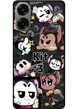 Силіконовий бампер чохол для oppo a6x з малюнком котики