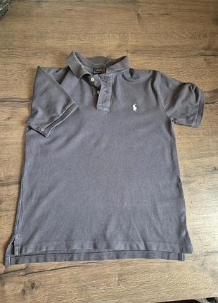 Поло polo ralph lauren оригінал темно сірий колір 100% котон трендове виварена футболка брендова