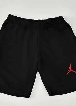 Шорты air jordan классические черные (красный логотип)