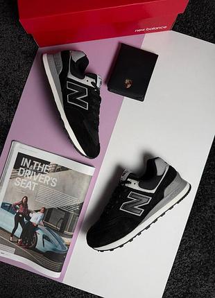 🌺женские кроссовки new balance 574 black grey