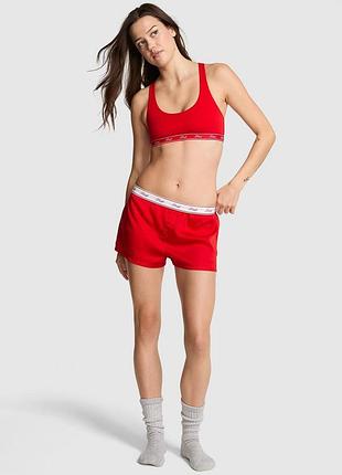 Женские шорты victoria's secret (997332548921) silky sleep boxy pajama shorts s красные