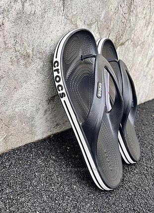 Вьетнамки crocs bayaband flip мужские крокс черные, оригинал. м8/41-42/стопа 26-26.5см