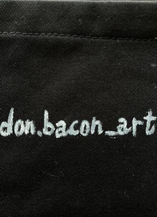Еко сумка шоппер торба don.bacon чорна з білим малюнком веселка9 фото