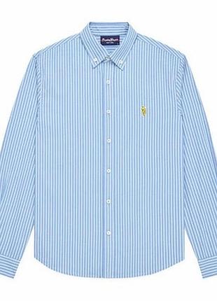 Блакитна сорочка в білу смужку від polo ralph lauren