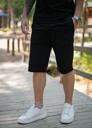 Шорти чоловічі лляні базові "flax" чорний, 4xl