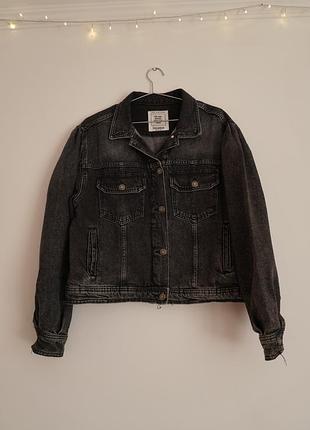 Джинсова куртка джинсовка pull&amp;bear чорна