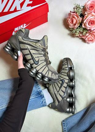 Стильные кроссовки nike shox tl brown