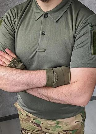 Футболка поло мужская с коротким рукавом тактическая, поло с коротким рукавом для военных хаки l