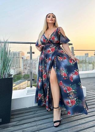 Сукня-максі на запах батал