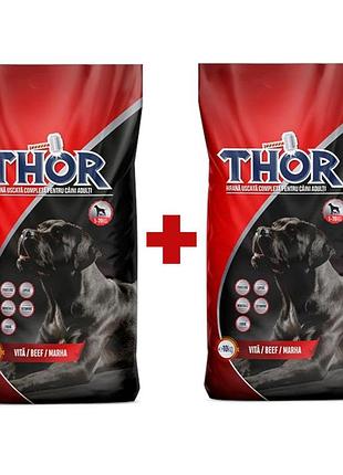 Акция!thor корм для собак со вкусом говядины с добавлением витаминов 10 кг 2 шт
