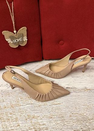 Оригинальн. кожаные фирменные босоножки/слингбеки guess 39р.