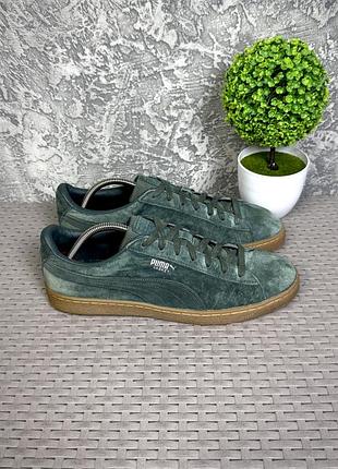 Puma basket кроссовки кеды 44 размер замшевые баскетбольные зеленые