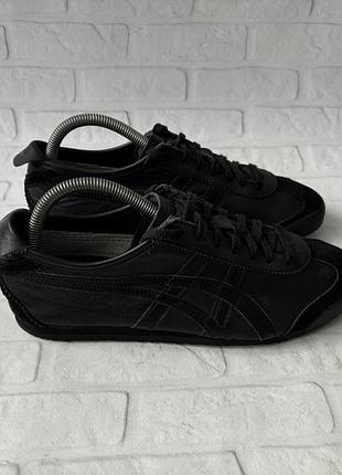 Чорні шкіряні кросівки aсікс тайгер asics onitsuka tiger mexico 66 leather black size 40 розмір кожаные кроссовки кеди оригінал