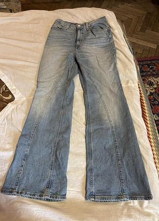 Levis x deepika padukone jeans blue denim flare wide leg джинси жіночі levis розмір s-m
