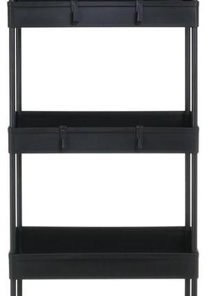 Етажерка пластикова luna home 5 ярусів на колесах 1145х220х400 мм чорний