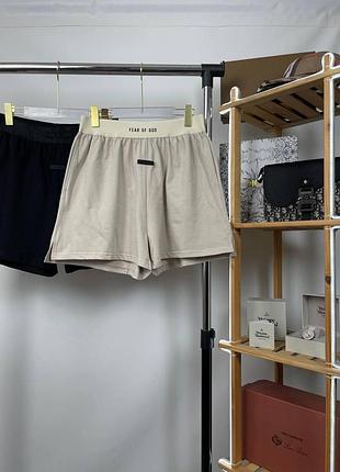 Літні шорти fear of god | essentials lounge shorts ( 2 кольори ) черный, l
