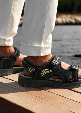 Чоловічі сандалі neko outdoor літні, текстильний нубук, на липучках, легкі, зручні, eva підошва