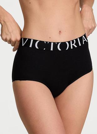 Бавовняні трусики з еластичним поясом з лого висока посадка victoria’s secret оригінал
