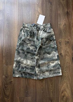 Широкие шорты камуфляжные карго камо джинсовые realtree реалтри baggy мультипокет skater бегги y2k sk8 бермуды длинные m