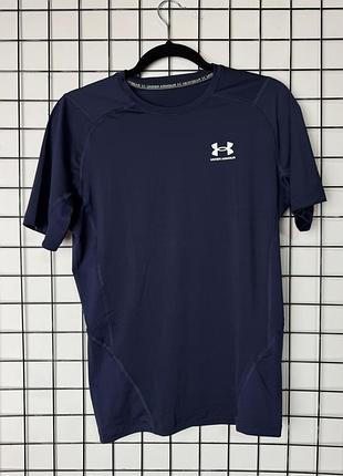 Чоловіча темно-синя футболка hg armour comp ss under armour | розмір l | 1361518-410