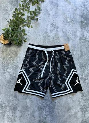 Шорти nike jordan diamond dri-fit, чоловічі шорти найк, чорні шорти найк джордан, шорти чоловічі air jordan dri-fit
