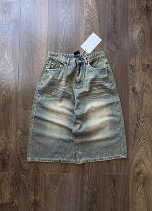 Широкі шорти джинсові super baggy чорні skater бегі y2k sk8 бермуди довгі washed потерті m
