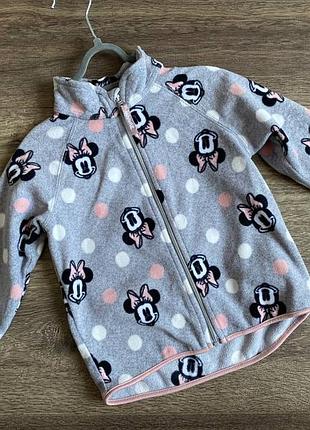 Детская флисовая кофта от h&amp;m с принтом minnie mouse