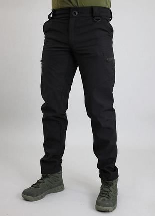Брюки зимние softshell (софтшелл) утеплитель флис черные