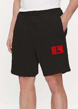 Мужские шорты кельвин кляйн чёрные трикотажные повседневные шорты calvin klein летние шорты из хлопка