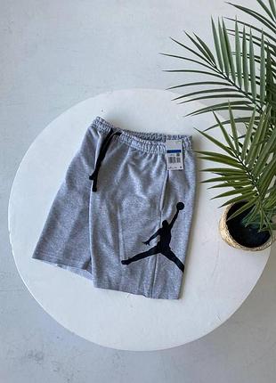 Чоловічі трикотажні шорти jordan big logo сірі — спортивні шорти джордан із великим лого xl