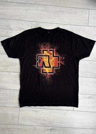 Чорна чоловіча футболка рамштайн rammstein lava logo sonne burn merch size xl хл розмір майка мерч метал-гурт
