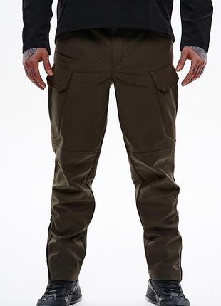 Брюки зимние soft shell утеплитель микрофлис до -20°c карманов 9 цвет олива