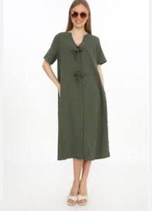 Жіноча льняна сукня міді 2xl 3xl
