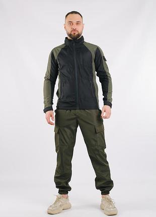 Костюм мужской демисезонный с водооталкивающей ткани куртка soft shell тактические штаны для спорта туризма 3xl