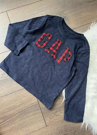 Синя проста кофта лонгслів для хлопчика 3 роки 98 см геп gap