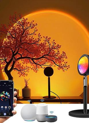 Gy wifi світлодіодна лампа sunset, 16 кольорів smart 5w sunset light, 360°, що обертається на 360°, романтична райдужна лампа