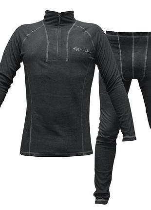 Термобелье мужское зимнее комплект viverra soft warm zip black s xxxl