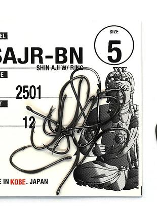 Крючки fudo shin aji w/ring black 5 (12 шт.) (fhbn25015)