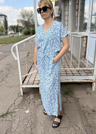 Довга штапельна сукня 48-50,52-54,56-58