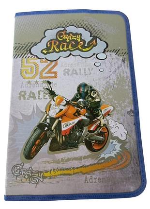 Папка для труда а4 на молнии crazy race kidis 7864