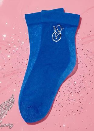 Жіночі шкарпетки victoria's secret з кристалами 💎 very sexy sheer crystal logo socks