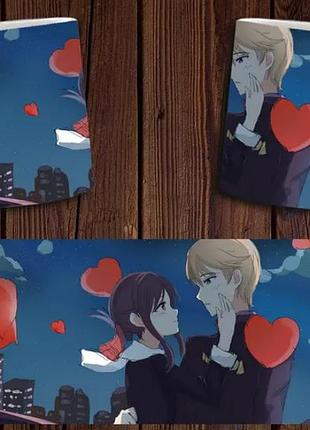Чашка белая керамическая с принтом аниме "kaguya sama: love is war" пані кагуя: у коханні як на війні abc