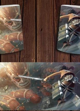 Чашка біла керамічна "атака титанів" shingeki no kyojin abc