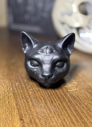 Статуетка кошеня три оки fullblack abc handmade