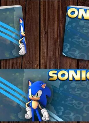Чашка біла керамічна "sonic" соник abc