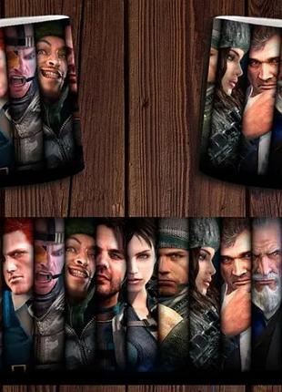Чашка біла керамічна "resident evil" обитель зла abc